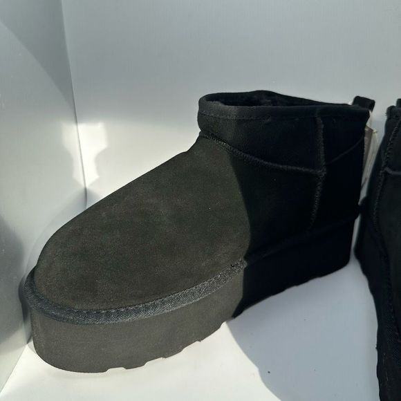 CUSHIONAIRE Women's Genuine Suede pull on platform boot +Memory Foam 12 BLACK - Picture 7 of 7